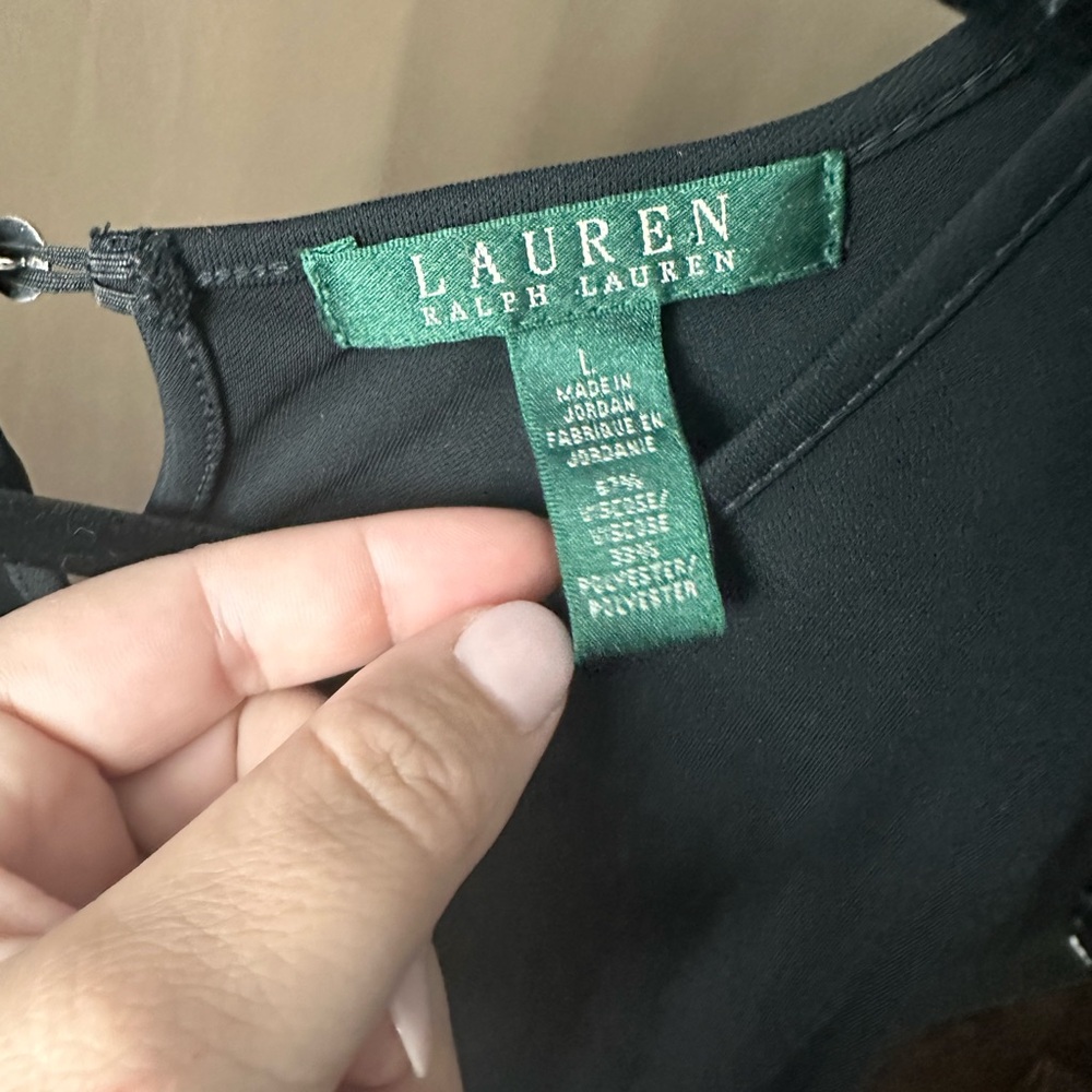 Black tank top LAUREN RALPH LAUREN #B10 - Picture 4 of 5